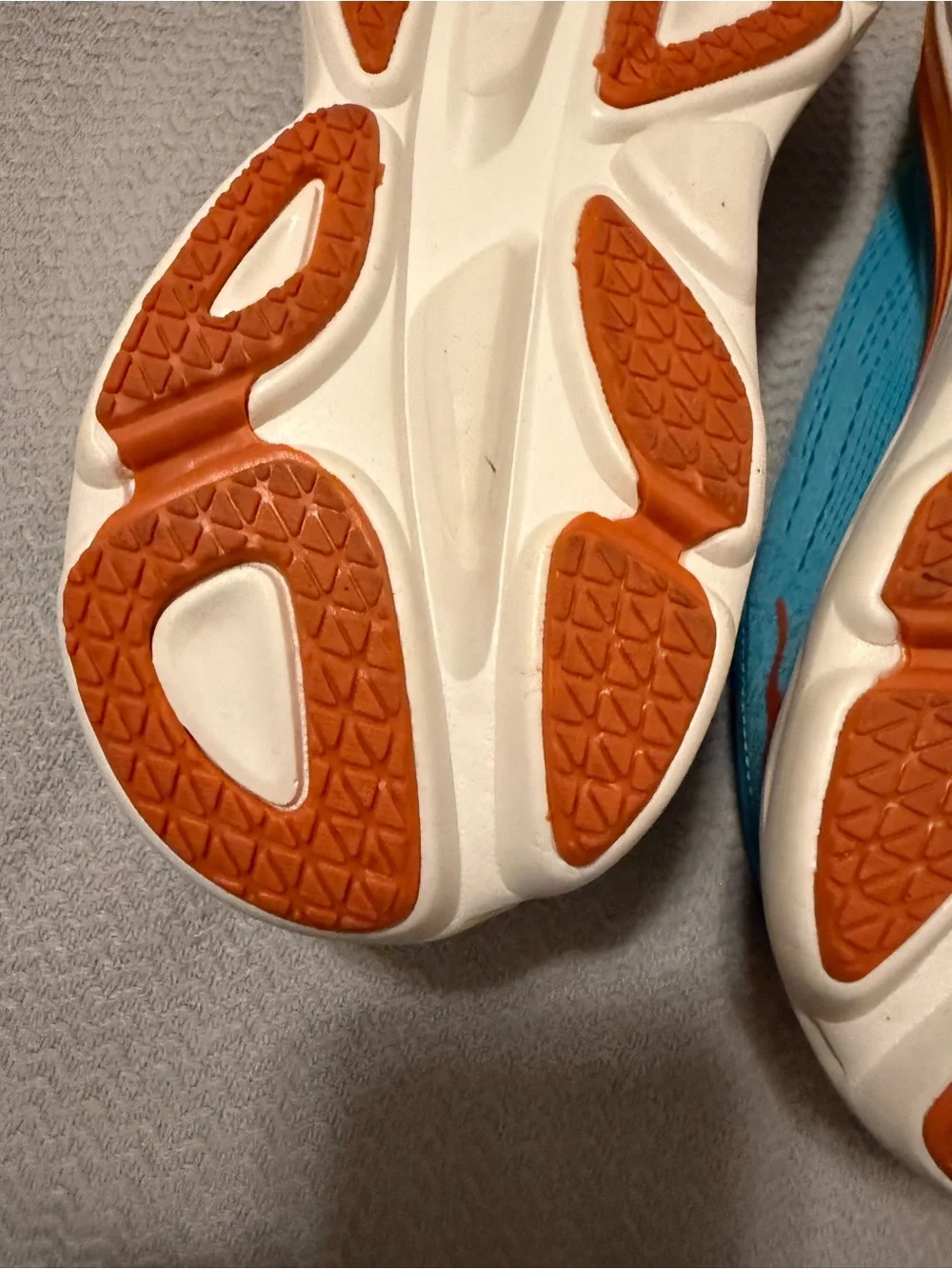 Hoka Men's Blue and Orange Cushioned Running Sneakers size 10